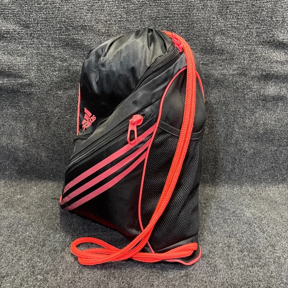 Adidas 103974-F Black Infrared Team Speed Drawstring Sackpack Cinch Gym Bag
